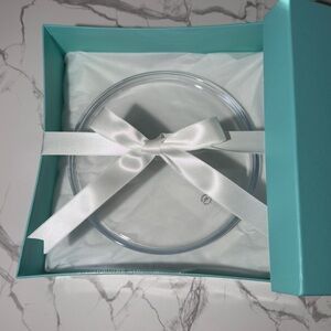 Tiffany & Co. Clear Crystal Glass Cheese Plate packed in Original  Tiffany Box